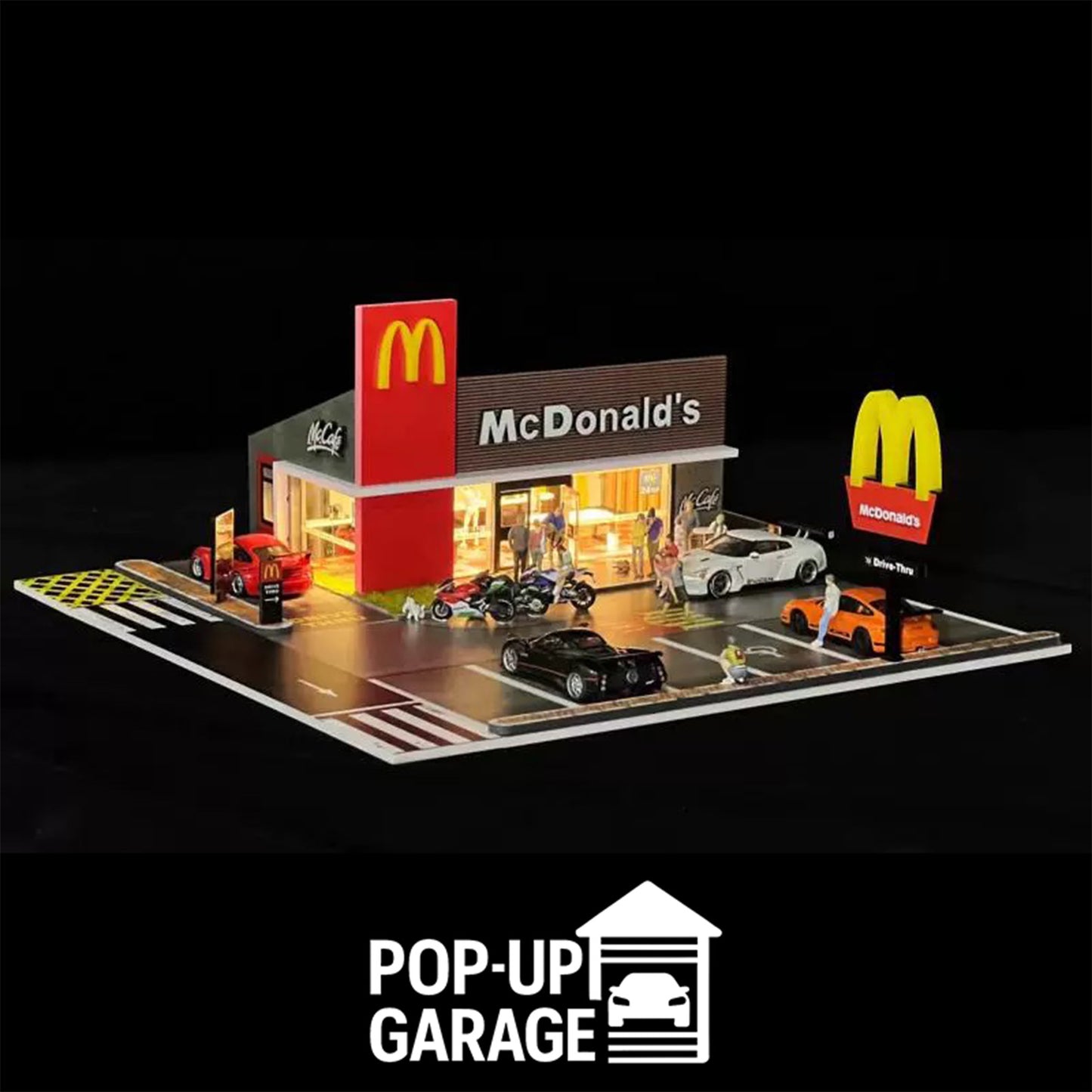 Gedetailleerde straatscène van McDonald's