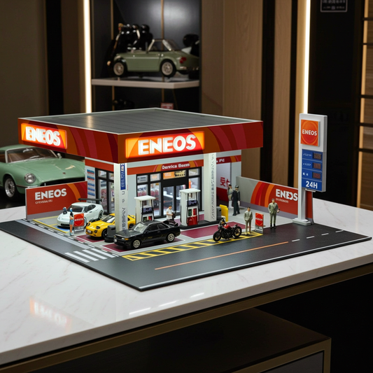 Eneos Gas Station Detailed Street Scene