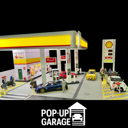 Shell Gas Station Detailed Street Scene