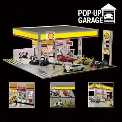 Shell Gas Station Detailed Street Scene
