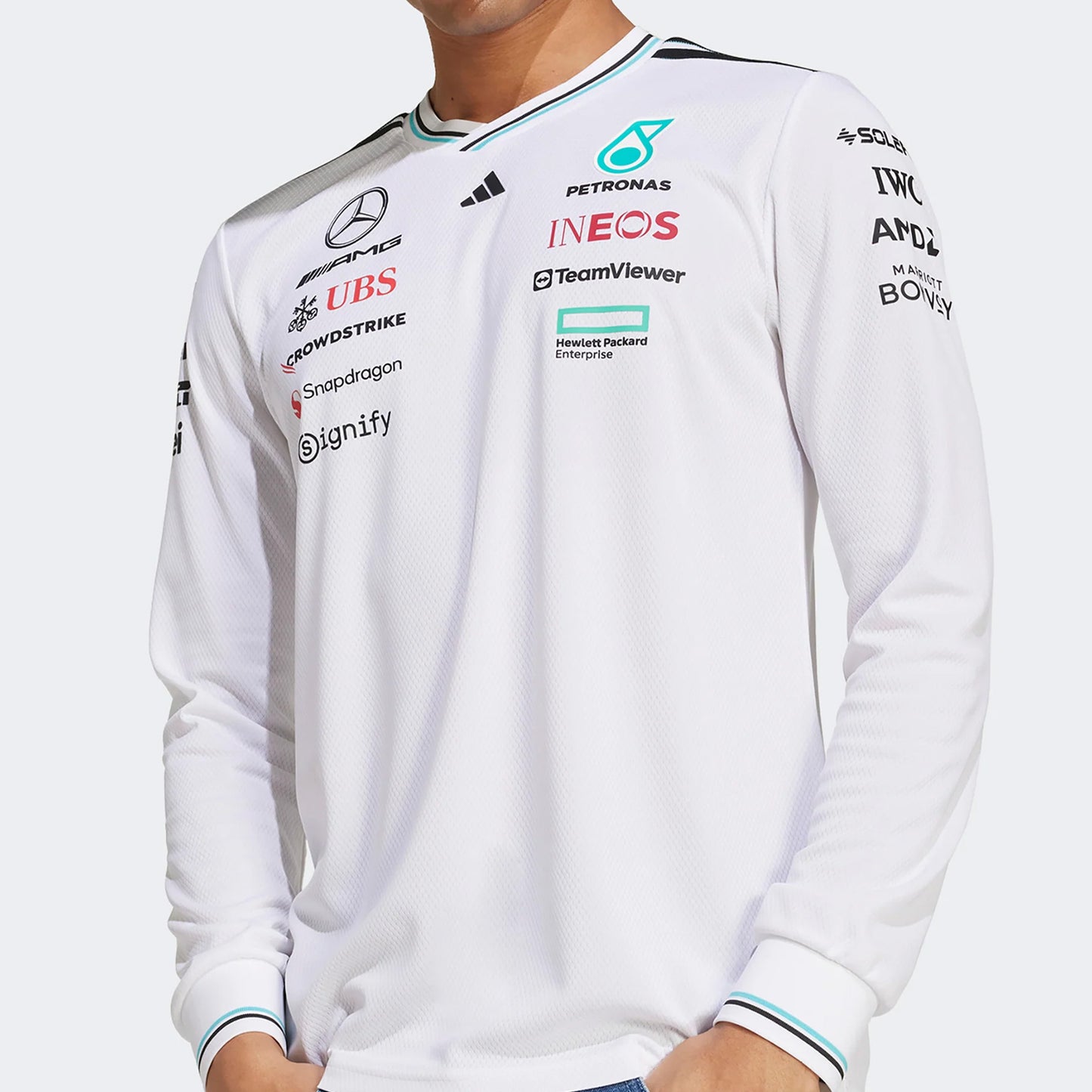Mercedes AMG Petronas Drivers Long Sleeve 2025 [White]