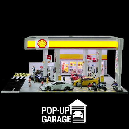 Shell Gas Station Detailed Street Scene