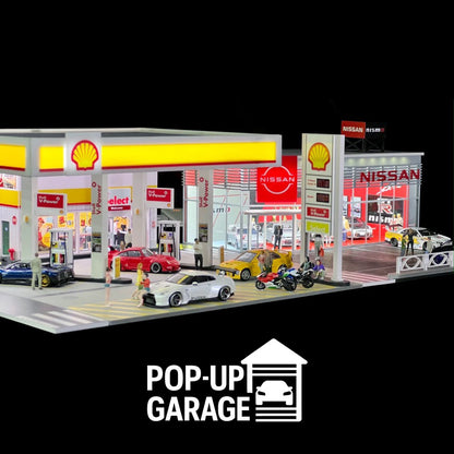 Shell Gas Station Detailed Street Scene