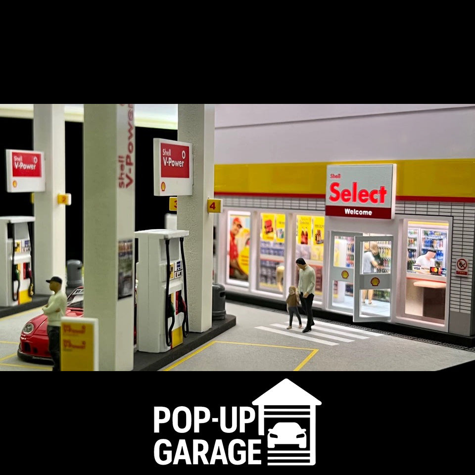 Shell Gas Station Detailed Street Scene