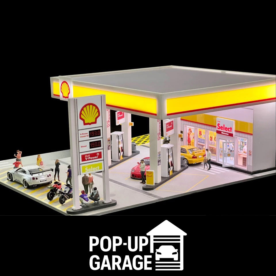 Shell Gas Station Detailed Street Scene