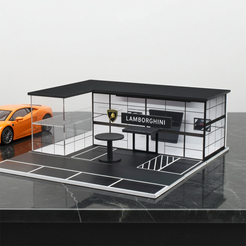 Salle d'exposition Lamborghini à deux étages