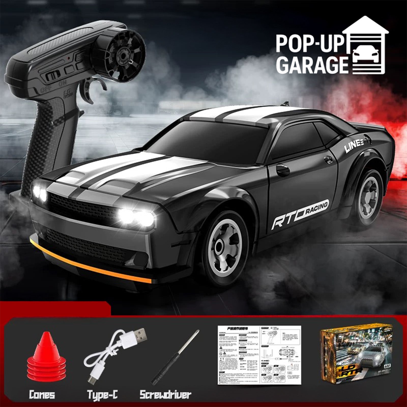 Dodge Challenger SRT Hellcat| RC Turbo Drifters | Pop-Up Garage