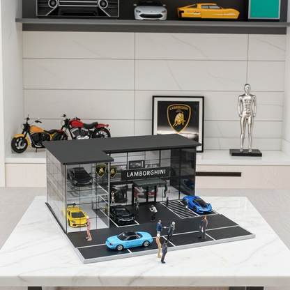 Salle d'exposition Lamborghini à deux étages