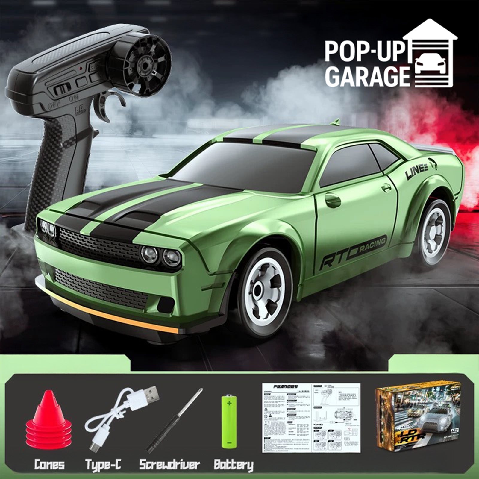 Dodge Challenger SRT Hellcat| RC Turbo Drifters | Pop-Up Garage