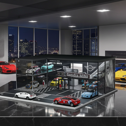 Salle d'exposition Mini Cooper à deux étages