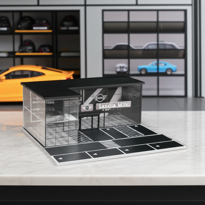 Salle d'exposition Mini Cooper à deux étages