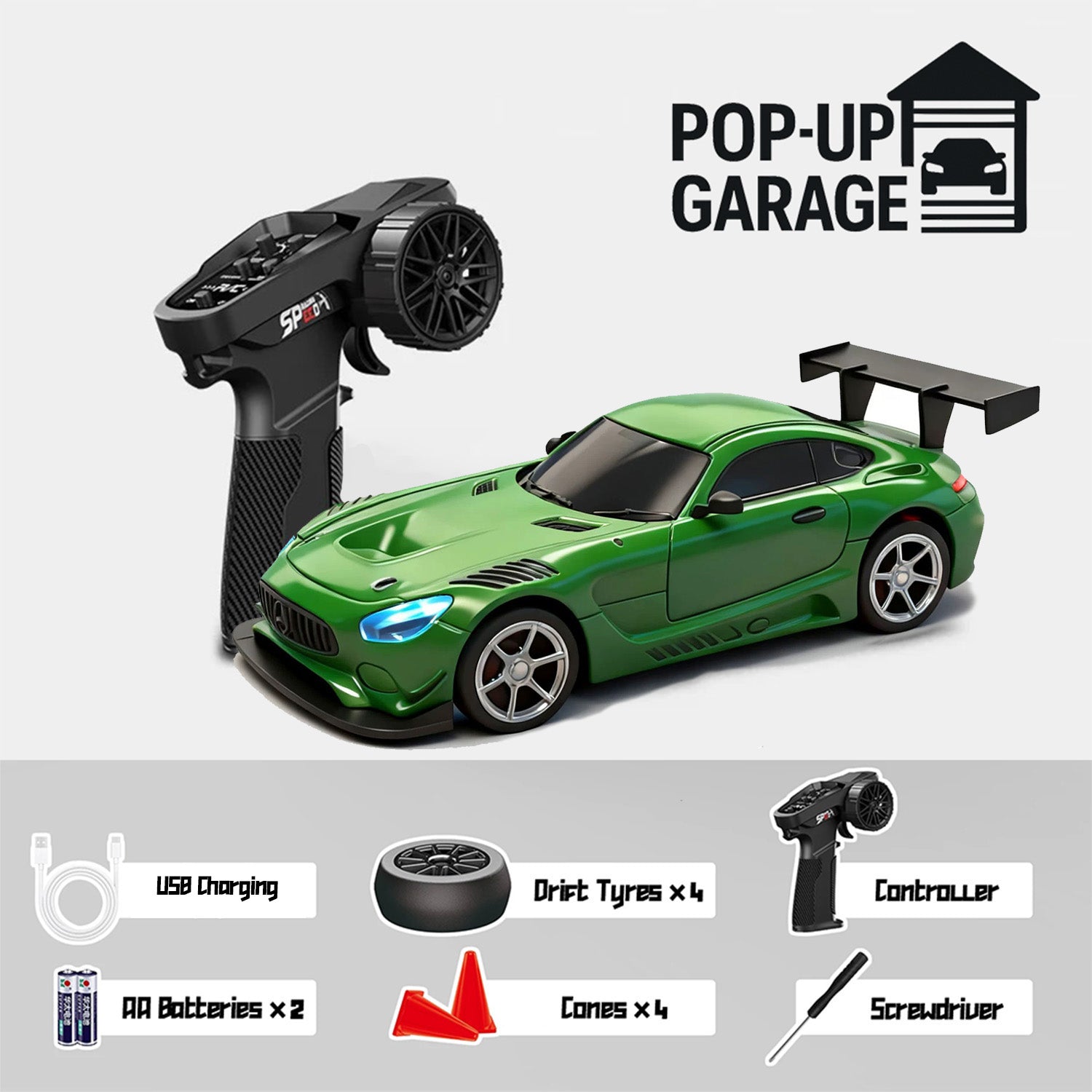 ☆ Garage Show Car Item Mercedes AMG GT-R | RC Turbo Drifters | Pop-Up Garage – Pop-Up