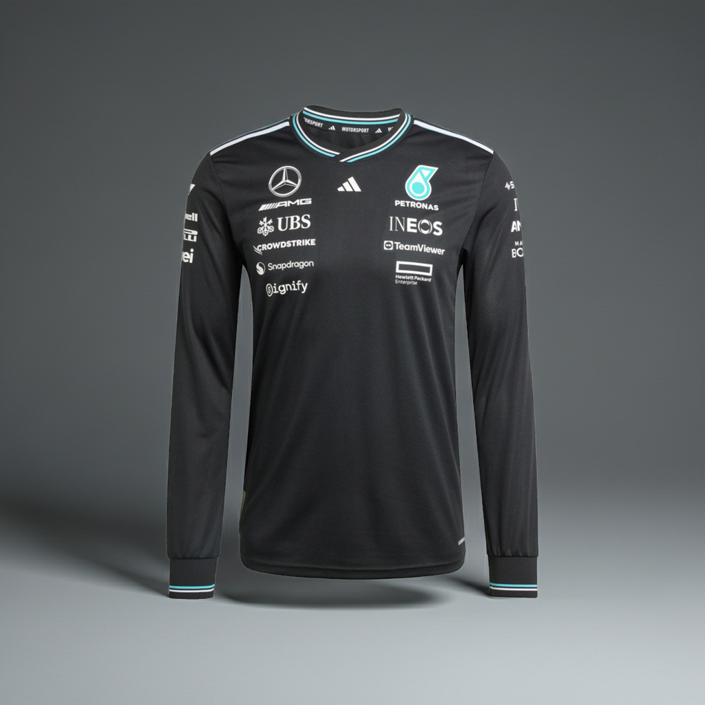 T-shirt à manches longues Mercedes AMG Petronas Drivers 2025 [Noir]