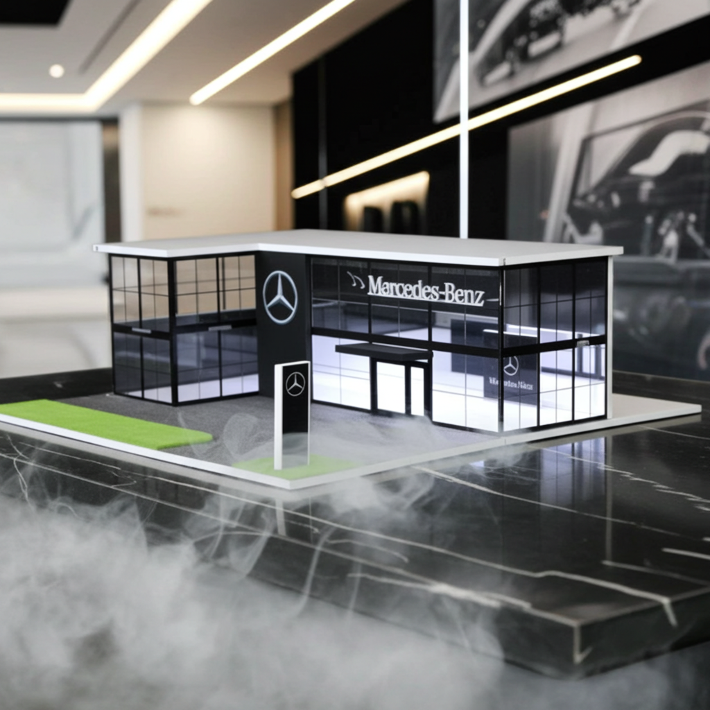 Salle d'exposition Mercedes-Benz à deux étages