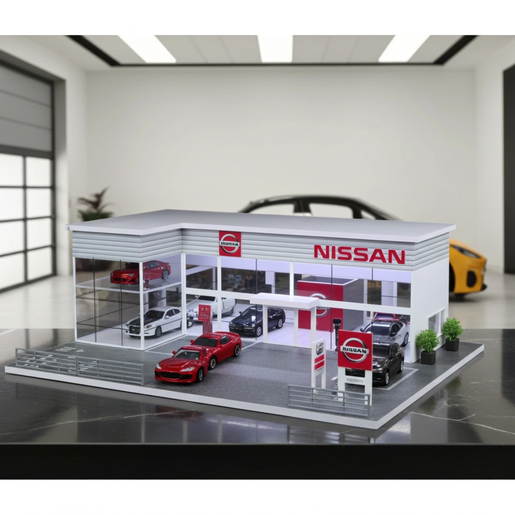 Nissan showroom met twee verdiepingen